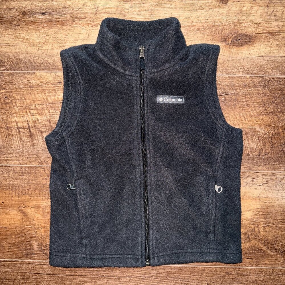 Columbia Boys’ Steens Mtn™ Fleece Vest Charcoal XXS (Size 4-5) EUC